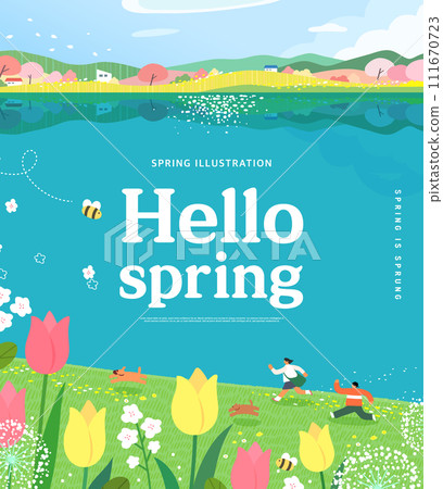 Spring template with beautiful flower. Vector illustration Spring template with beautiful flower. Vector illustration 111670723