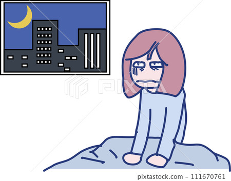 A woman who can't sleep even at night 111670761