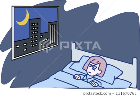 A woman who can't sleep even at night 111670765