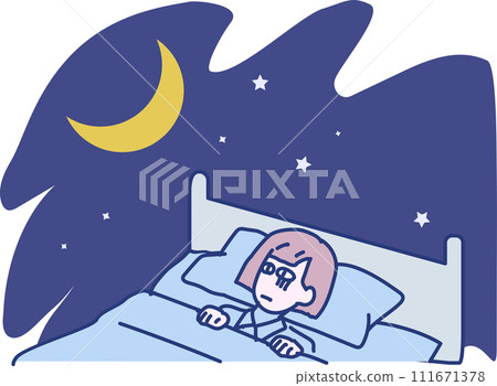 A woman who can't sleep well A woman who can't sleep well 111671378