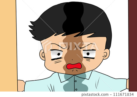 Angry man opening the door 111671834