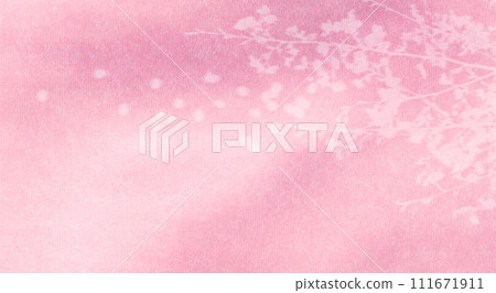 Japanese paper art inspired by early spring, silhouette of dancing cherry blossoms Japanese paper art inspired by early spring, silhouette of dancing cherry blossoms 111671911
