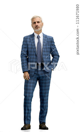A man, full-length, on a white background 111671980