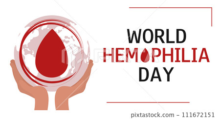 World Hemophilia Day horizontal banner. April 17. Health awareness vector template. Design for flyer, poster, card. World Hemophilia Day horizontal banner. April 17. Health awareness vector template. Design for flyer, poster, card. 111672151