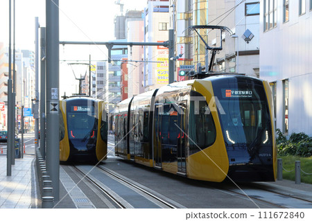 The Utsunomiya Haga Light Rail Line (LIGHTLINE) is busy with people commuting to work and school on weekdays. The Utsunomiya Haga Light Rail Line (LIGHTLINE) is busy with people commuting to work and school on weekdays. 111672840