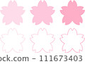 Simple pink cherry blossom illustration 111673403