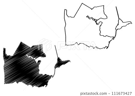 Waterland municipality (Kingdom of the Netherlands, Holland, North Holland or Noord-Holland province) map vector illustration, scribble sketch map 111673427