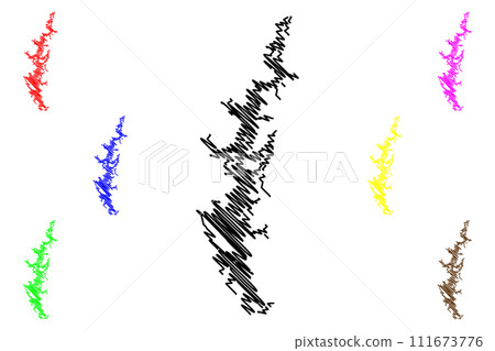 Lake Paijanne (Republic of Finland) map vector illustration, scribble sketch map Lake Paijanne (Republic of Finland) map vector illustration, scribble sketch map 111673776