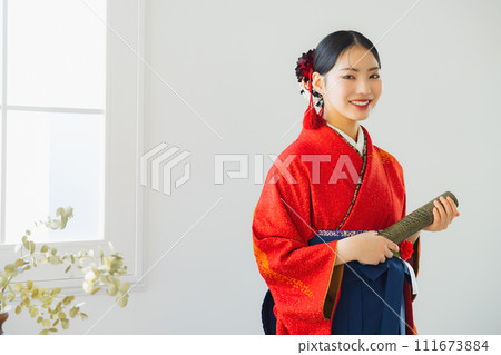 紅色長袖和袴 紅色長袖和袴 111673884