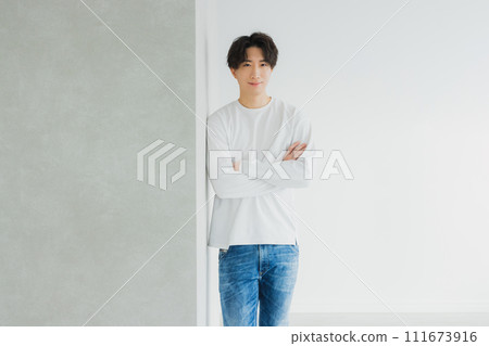A man wearing a T-shirt A man wearing a T-shirt 111673916
