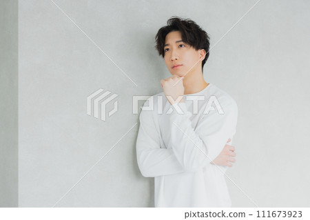 A man wearing a T-shirt A man wearing a T-shirt 111673923