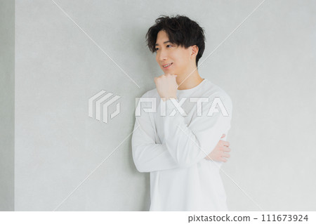 A man wearing a T-shirt A man wearing a T-shirt 111673924