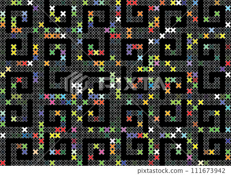 illustration pattern of the crass color on black background. illustration pattern of the crass color on black background. 111673942
