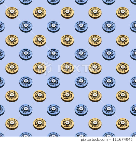 A seamless pattern of hard drive parts isolated on a blue background. A seamless pattern of hard drive parts isolated on a blue background. 111674045