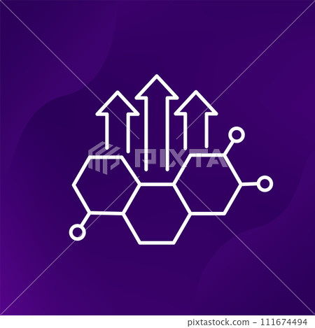 Human growth hormone, HGH line vector icon 111674494