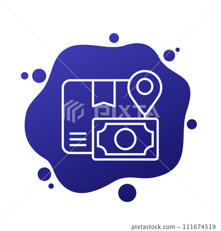 Cash on delivery line icon for web 111674519