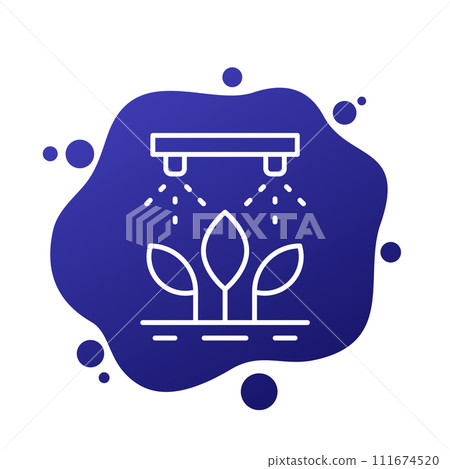 irrigation system and watering plants line icon 111674520