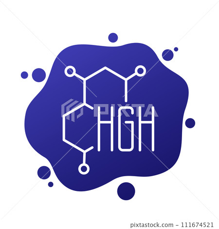 HGH icon, human growth hormone line vector 111674521
