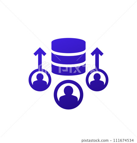 increase user base icon on white increase user base icon on white 111674534