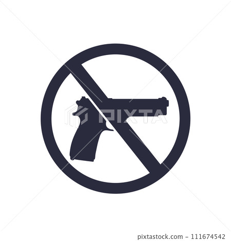 no guns sign with a pistol, no weapons vector no guns sign with a pistol, no weapons vector 111674542