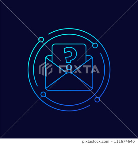 request mail icon, linear design request mail icon, linear design 111674640