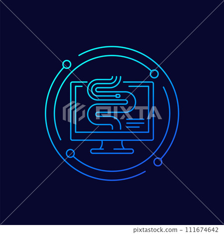 endoscopy procedure icon, linear design endoscopy procedure icon, linear design 111674642