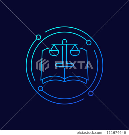 Legal book icon, linear design Legal book icon, linear design 111674646