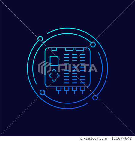 PLC line icon, Programmable logic controller 111674648
