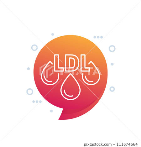 LDL cholesterol line icon, vector LDL cholesterol line icon, vector 111674664