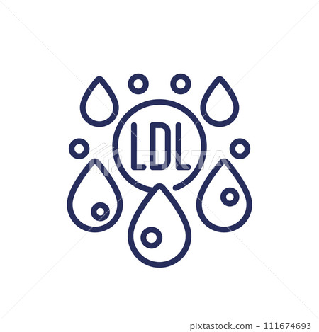 LDL Cholesterol line icon, low-density lipoprotein 111674693