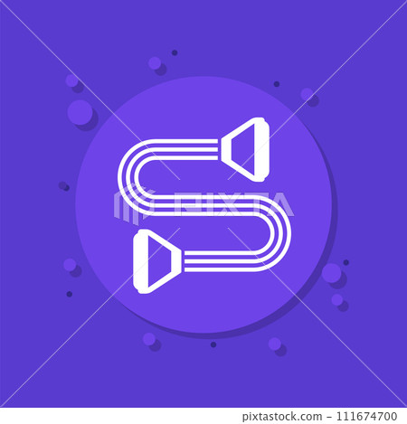 exercise band, resistance expander icon, vector 111674700