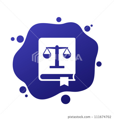 Legal book icon, law education vector Legal book icon, law education vector 111674702