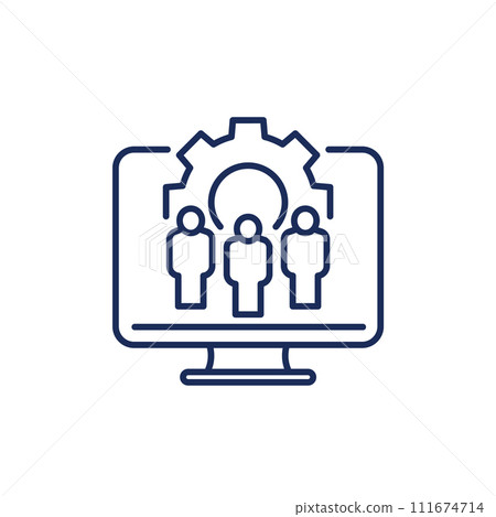 HR management software line icon HR management software line icon 111674714