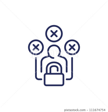 Fixed mindset line icon on white 111674754