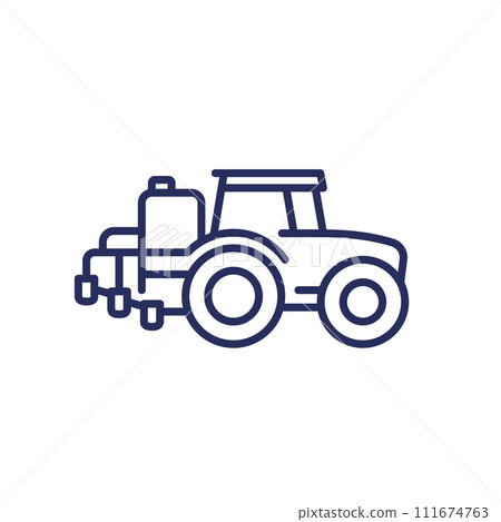 tractor with sprayer line icon 111674763