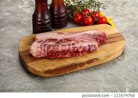 Raw beef chuck roll steak Raw beef chuck roll steak 111674768