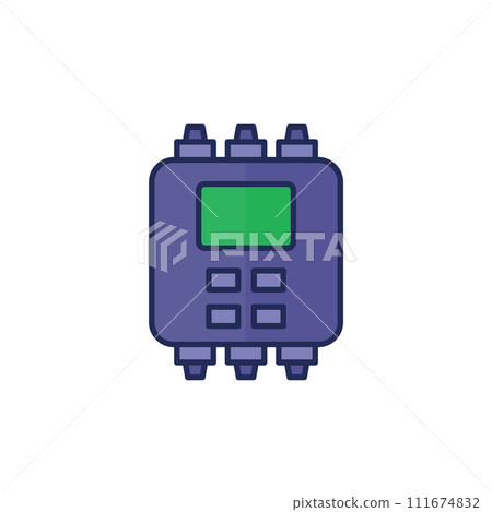 PLC icon, Programmable logic controller outlined PLC icon, Programmable logic controller outlined 111674832