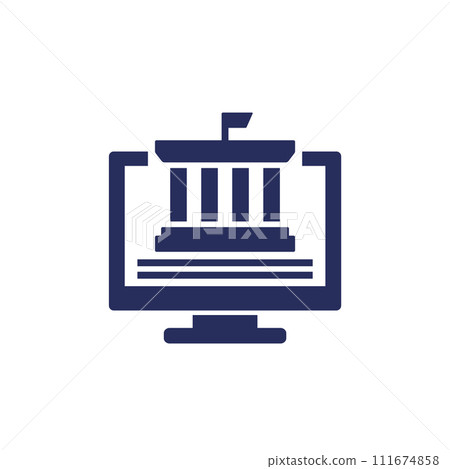 Electronic government icon on white Electronic government icon on white 111674858