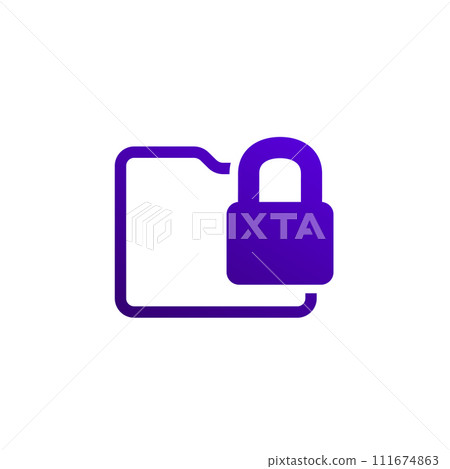 locked folder icon, vector pictogram locked folder icon, vector pictogram 111674863