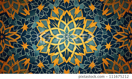 AI-generated content. Beautiful structure of a repeating pattern in Arabic style 111675212