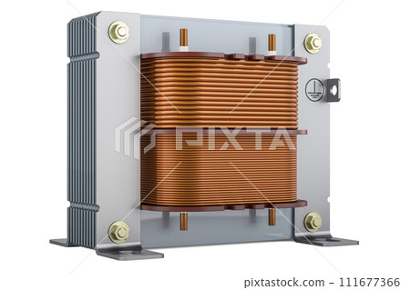 Electric transformer, 3D rendering Electric transformer, 3D rendering 111677366