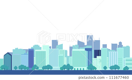 城市景觀與建築物及藍天 111677460