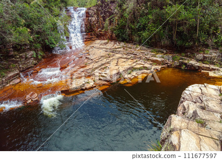 beautiful waterfall in Capitolio mountains, Minas Gerais, Brazil 111677597