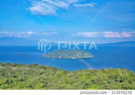 【魚見岳展望台的風景】鹿兒島縣指宿市東部 【魚見岳展望台的風景】鹿兒島縣指宿市東部 111678239