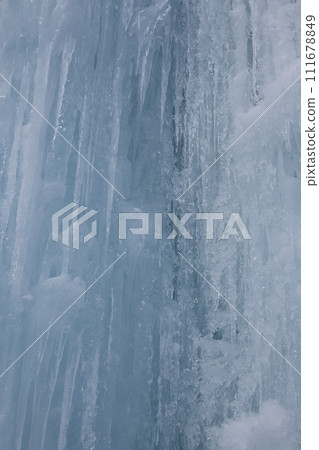 Close-up of the artificially created ice wall of Hyoto Close-up of the artificially created ice wall of Hyoto 111678849