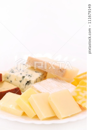 Assorted cheese bright background gouda cheddar etc. 111679149