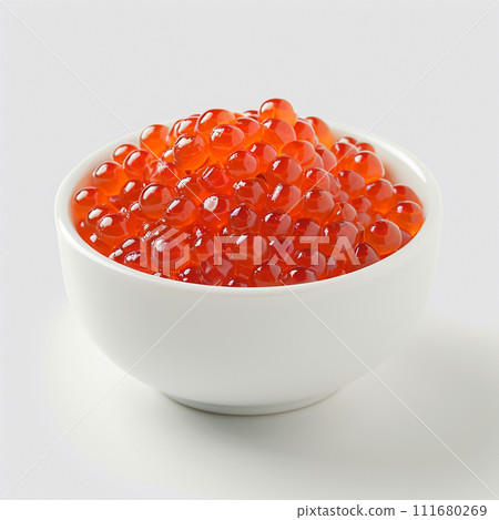 AI-generated content. Bowl of Red Caviar 111680269