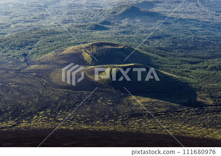Twin mountains in the morning seen from Mt. Fuji and Mt. Hoei 111680976