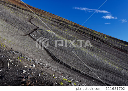 從富士山、寶榮山山脊線看到的御殿場登山道 從富士山、寶榮山山脊線看到的御殿場登山道 111681702