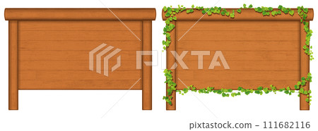 Reddish brown wooden sign set 111682116